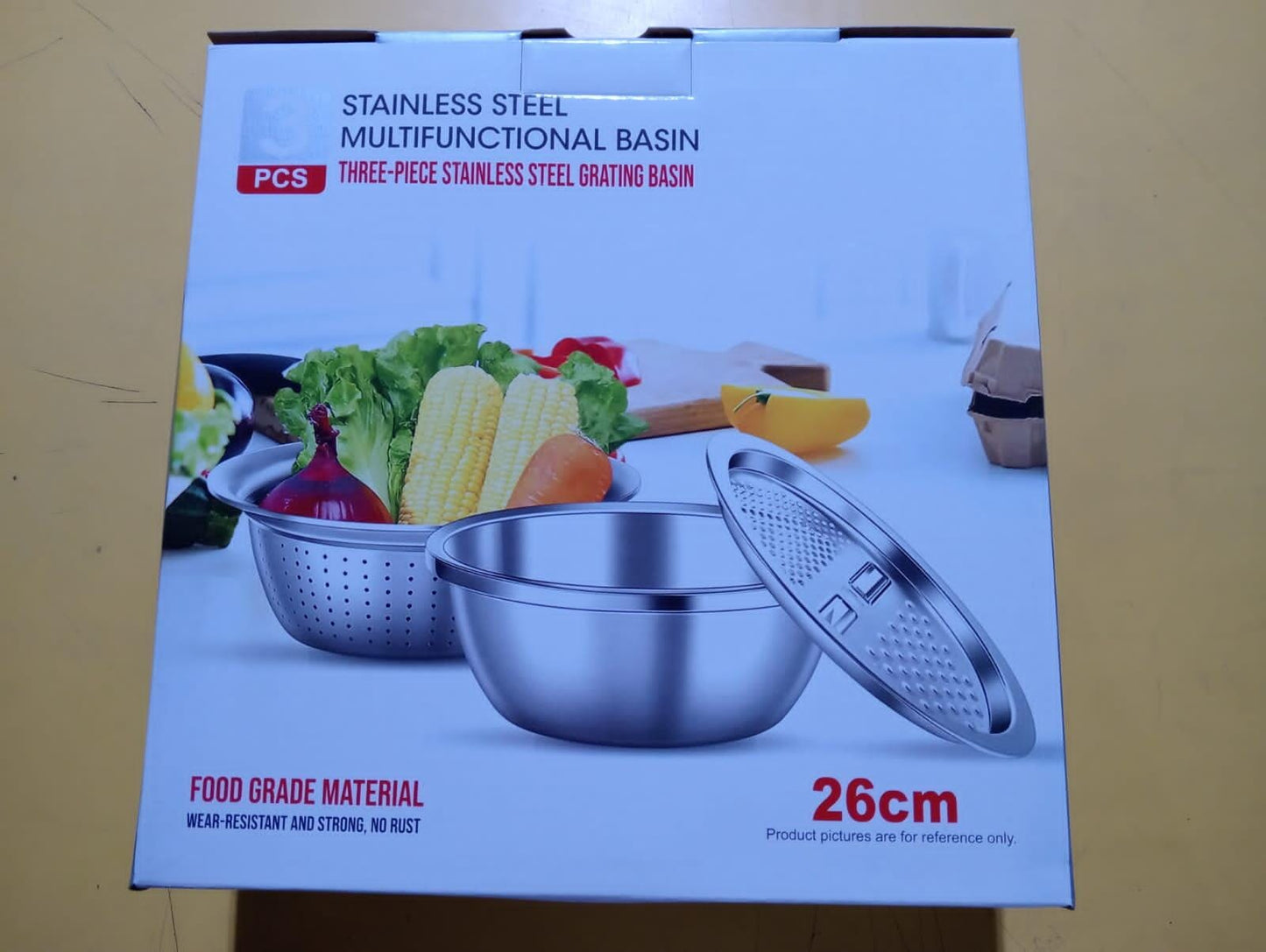 3 in 1 Multifunctional Grater Basin Stainless Steel Colanders Set - DEZZIRE