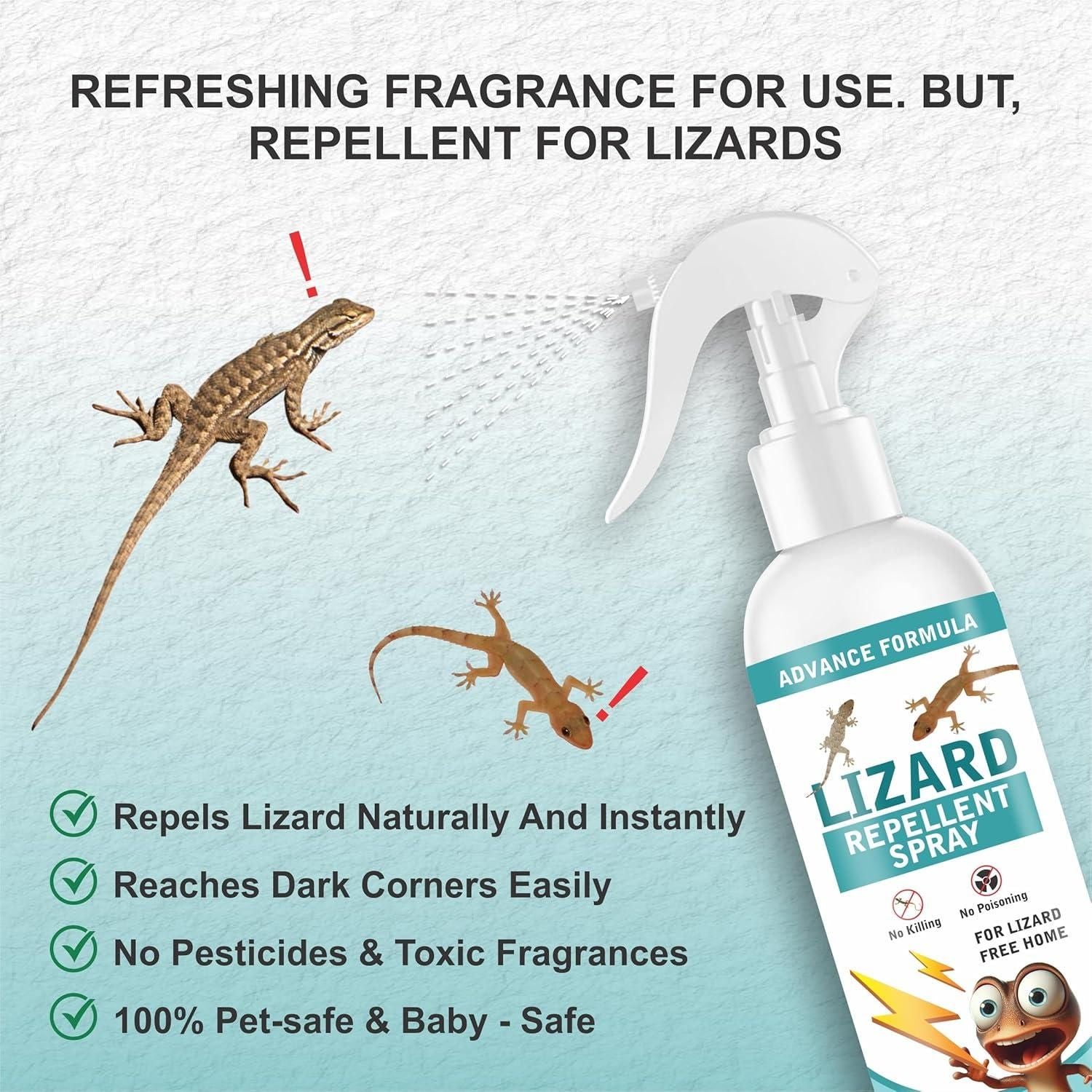 Lizard Repellent for Home Spray Pest Control 250ML (Pack of 2) - DEZZIRE