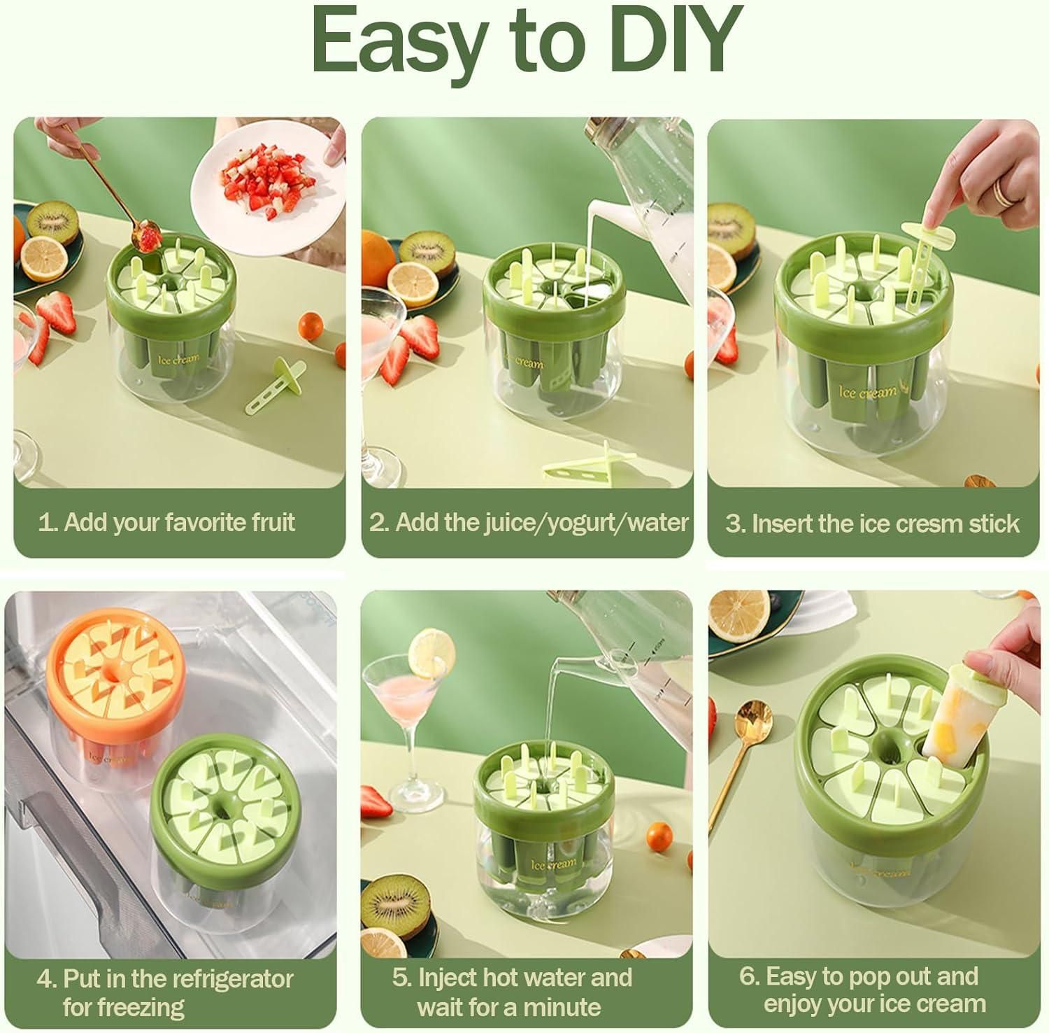 Reusable DIY 8 Pieces Ice Pop Mould - DEZZIRE