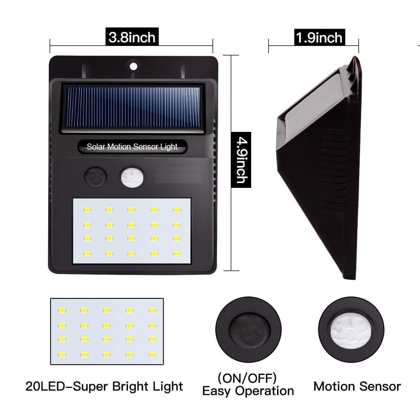 Security Light- 20 LED Bright Outdoor Security Lights with Motion Sensor - DEZZIRE