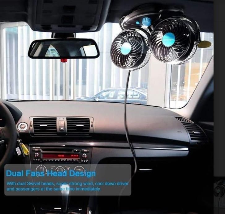Car Air Circulation Fan 360� Rotatable Auto Car Cooling Fan - DEZZIRE