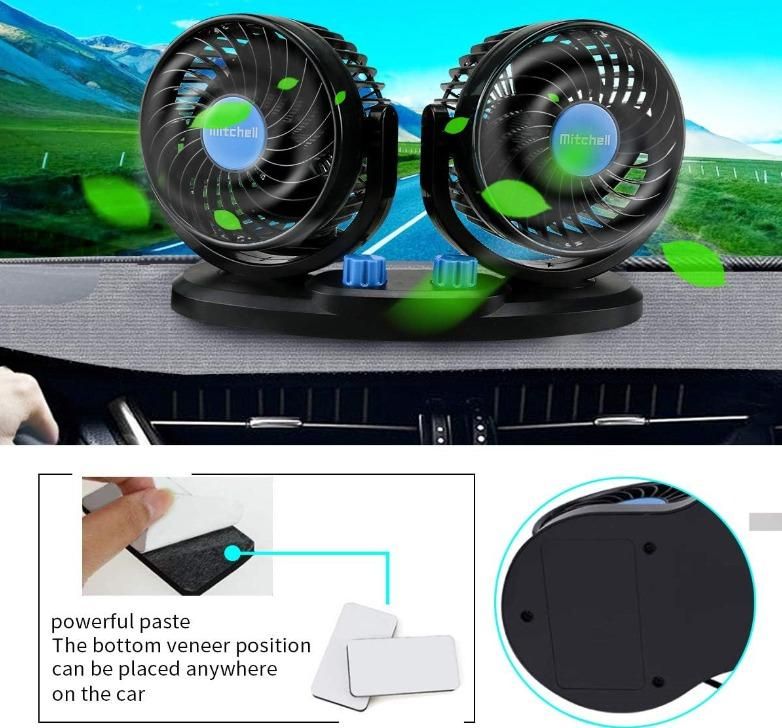 Car Air Circulation Fan 360� Rotatable Auto Car Cooling Fan - DEZZIRE