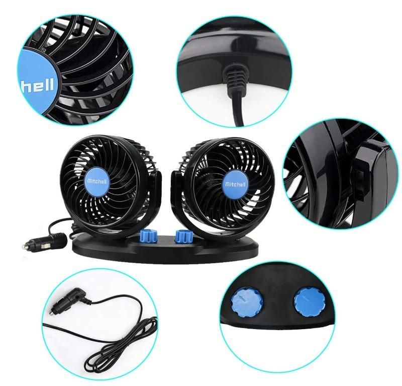 Car Air Circulation Fan 360� Rotatable Auto Car Cooling Fan - DEZZIRE